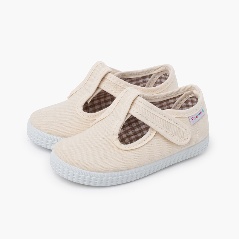 pepitos niños cinta adhesiva tipo zapatilla crudo