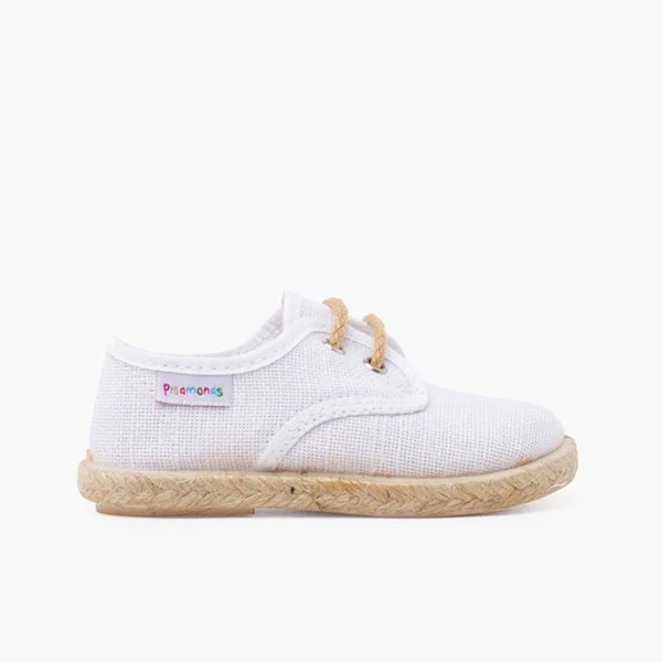 bluchers lino cordones y base yute BLANCO