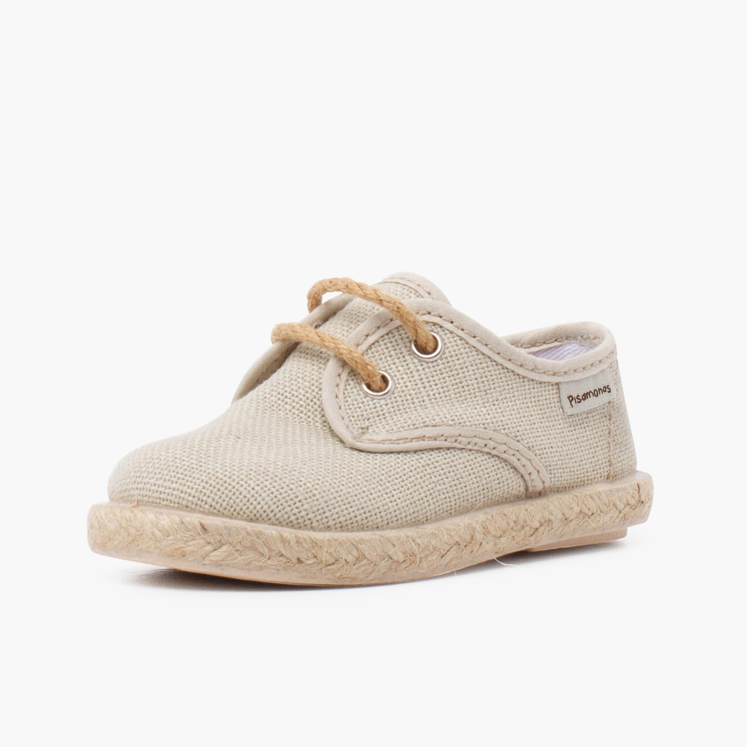 bluchers lino cordones y base yute beige