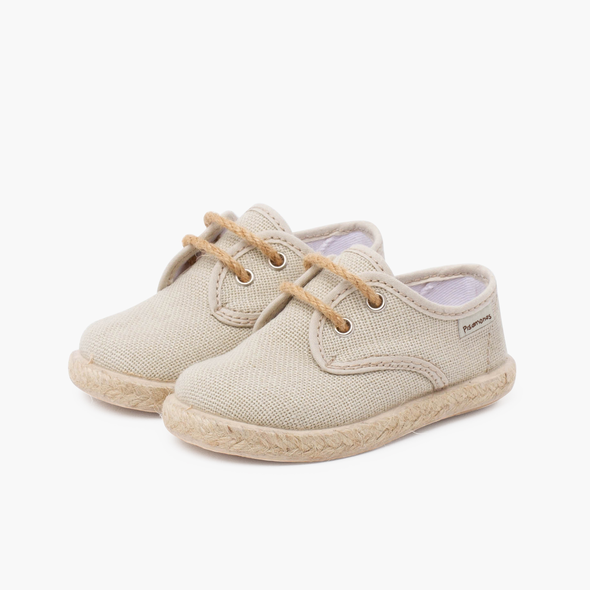 bluchers lino cordones y base yute beige
