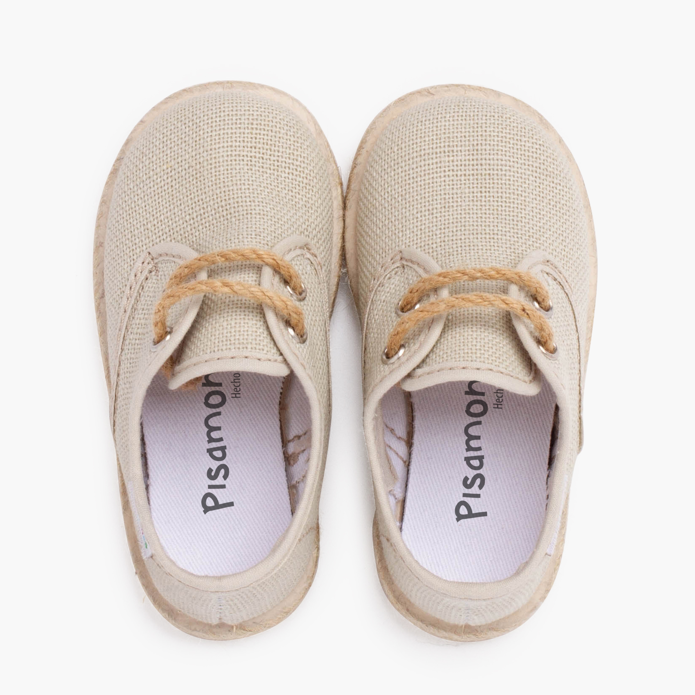 bluchers lino cordones y base yute beige