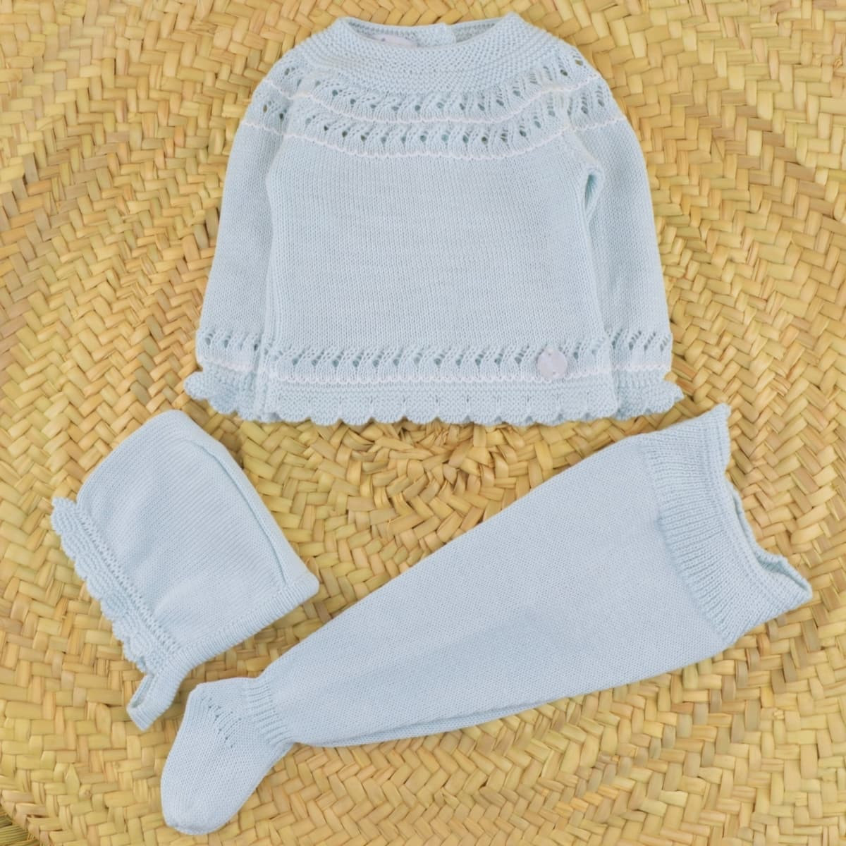 Conjunto de polaina Chimenea verde agua