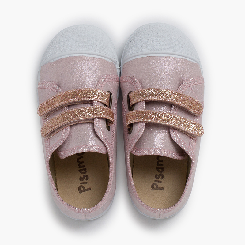 TENIS doble tira adherente brillos ROSA