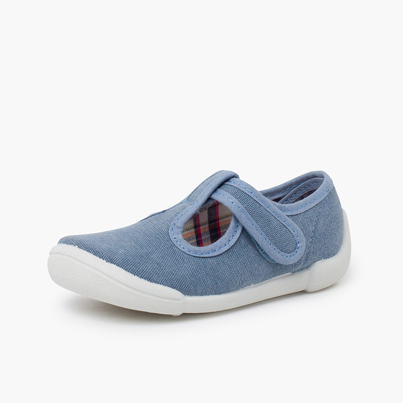 pepitos barefoot tira adherente azul
