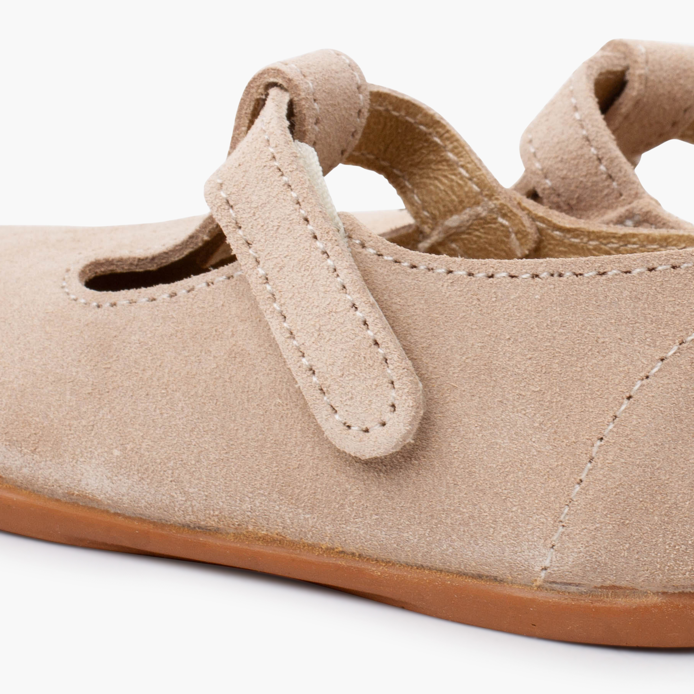 pepitos barefoot serraje niños primeros pasos beige
