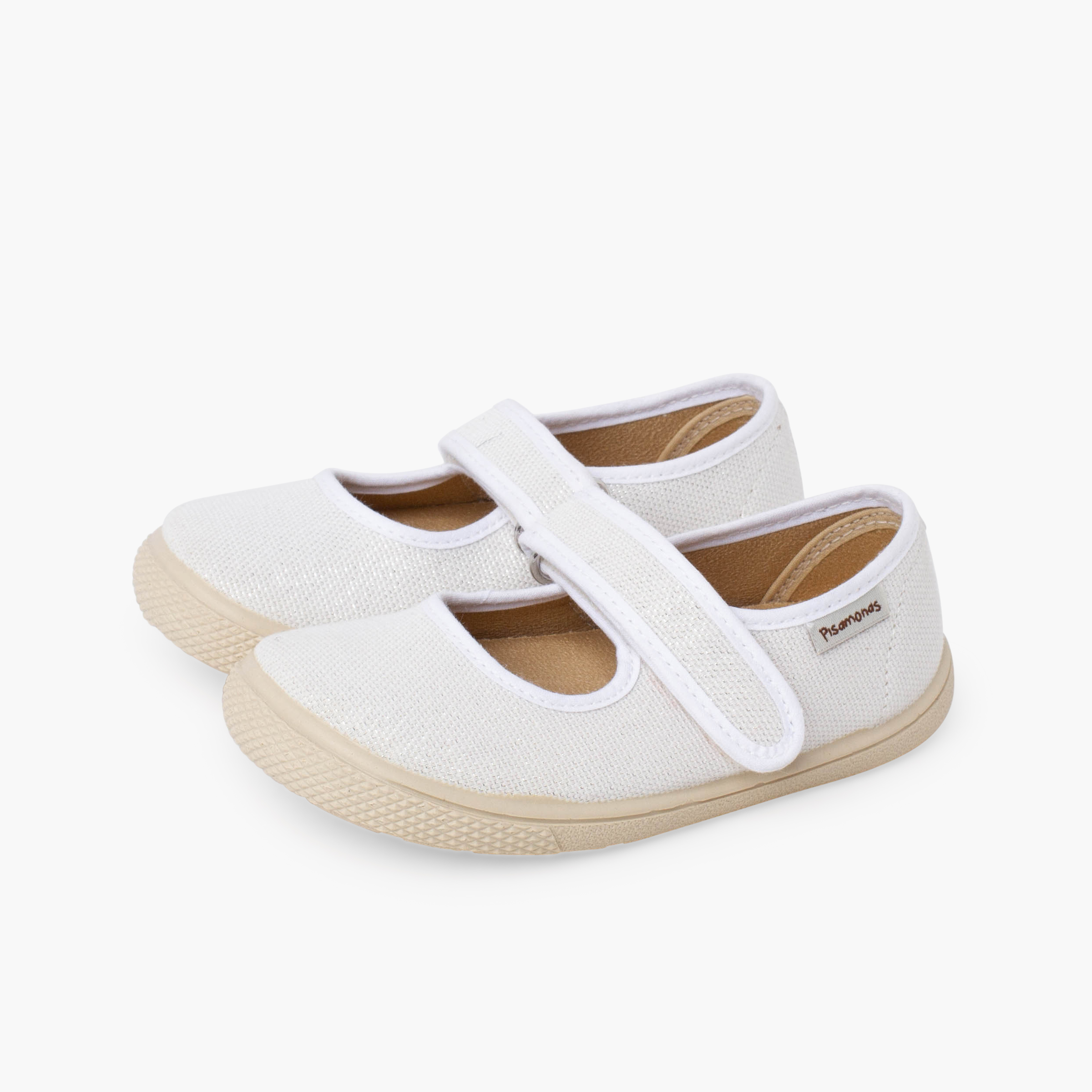 merceditas barefoot niña brillo BLANCO