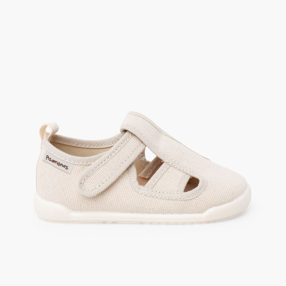 sandalias barefoot lona cangrejera niño CRUDO