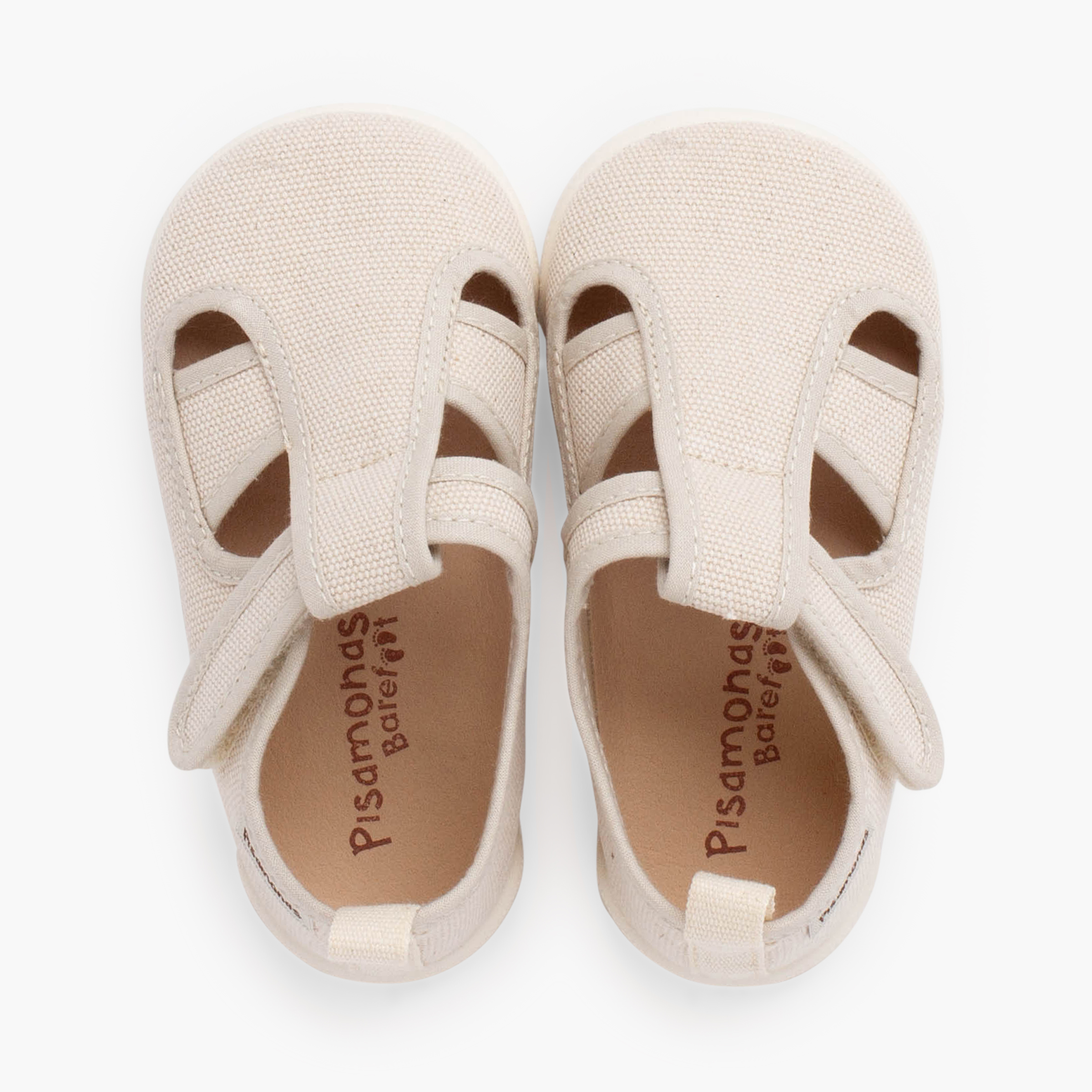 sandalias barefoot lona cangrejera niño CRUDO