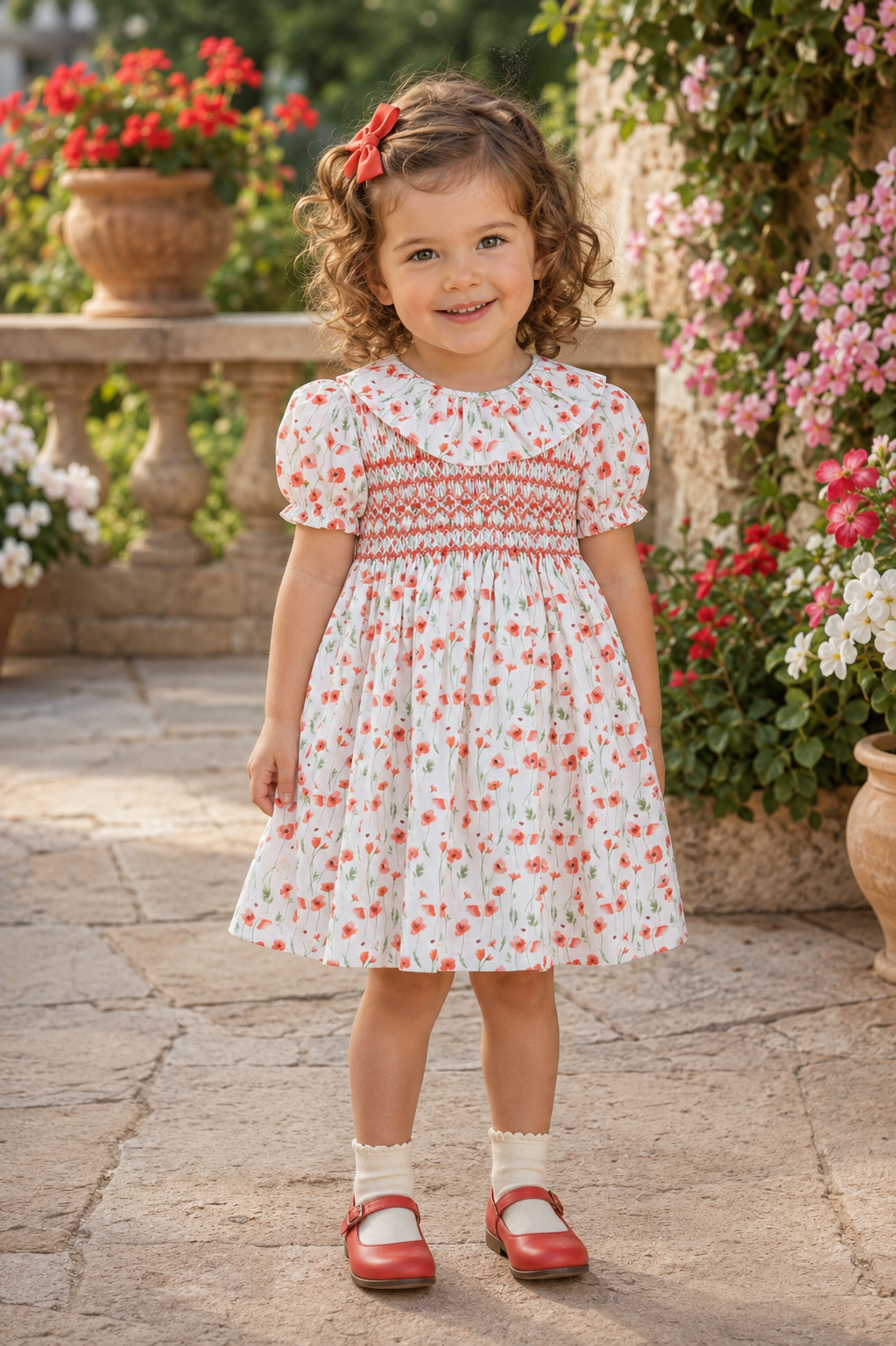 Vestido NIDO DE ABEJA ROJO