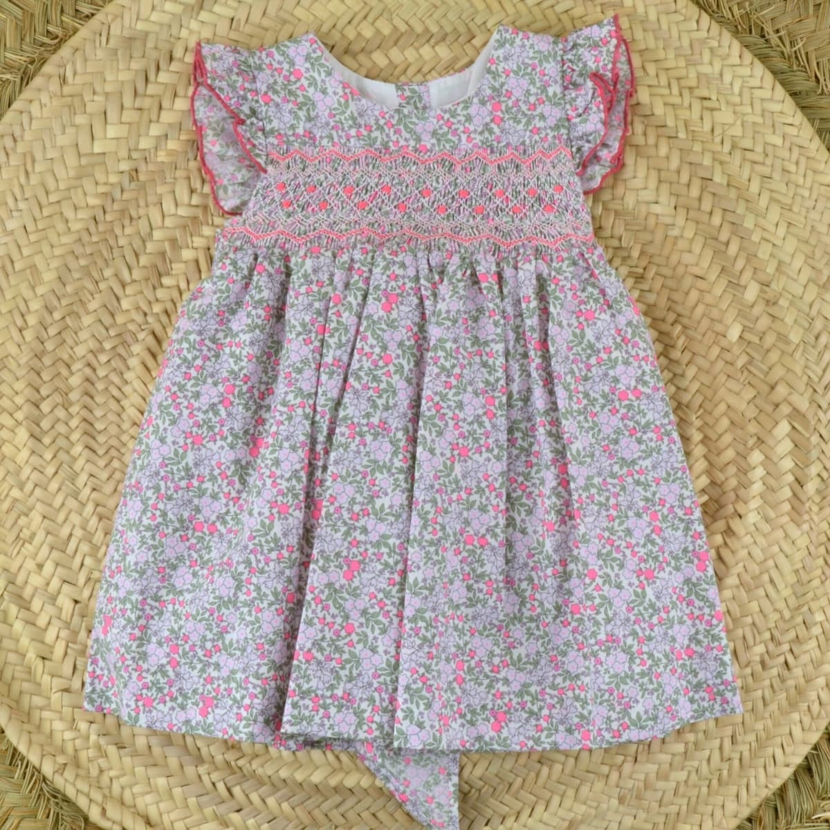 Vestido NIDO DE ABEJA FUCSIA