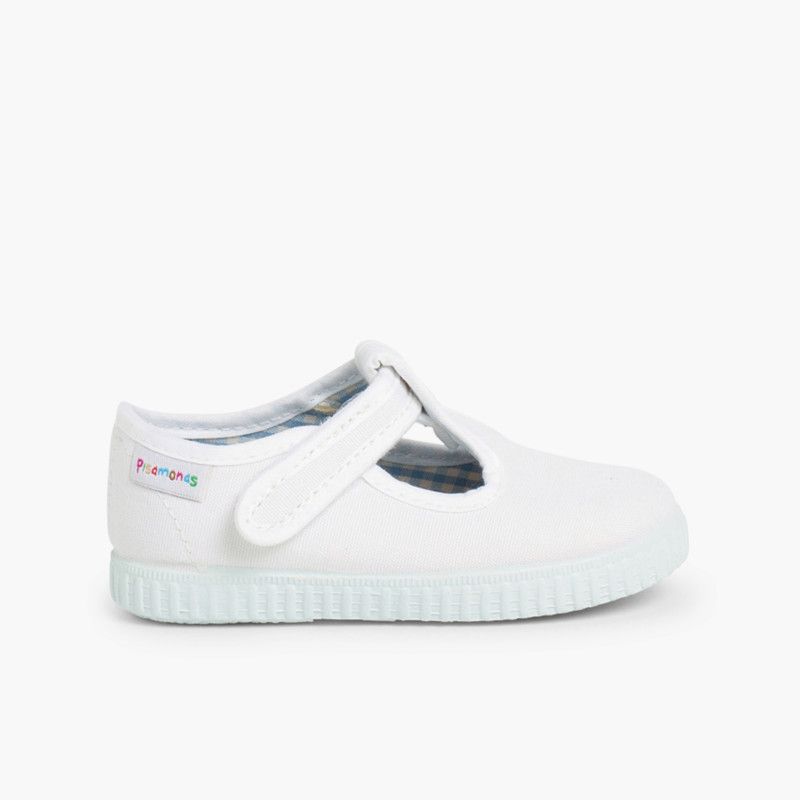 pepitos niños cinta adhesiva tipo zapatilla blanco