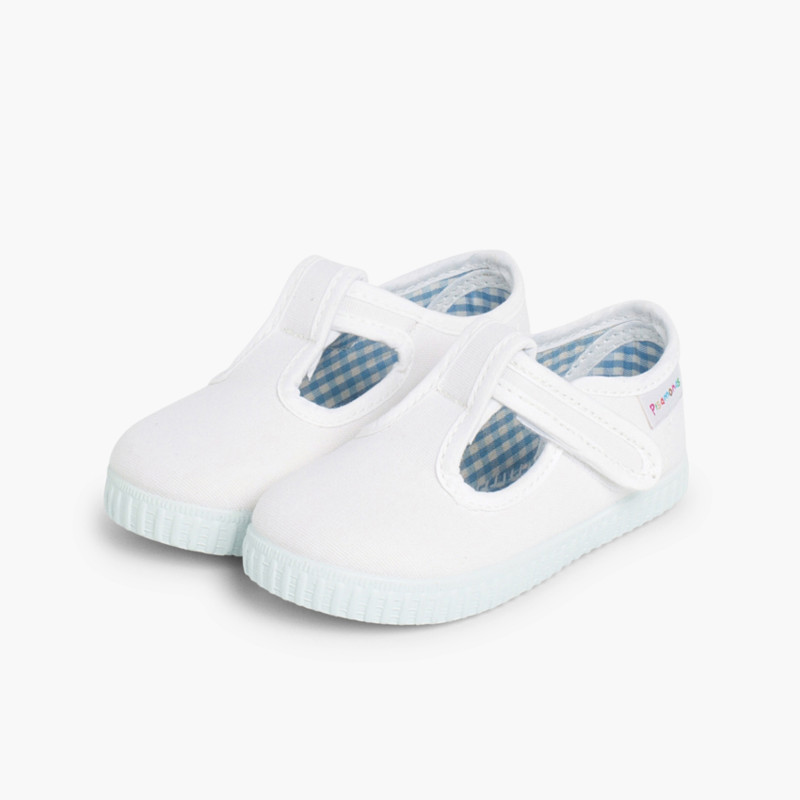 pepitos niños cinta adhesiva tipo zapatilla blanco