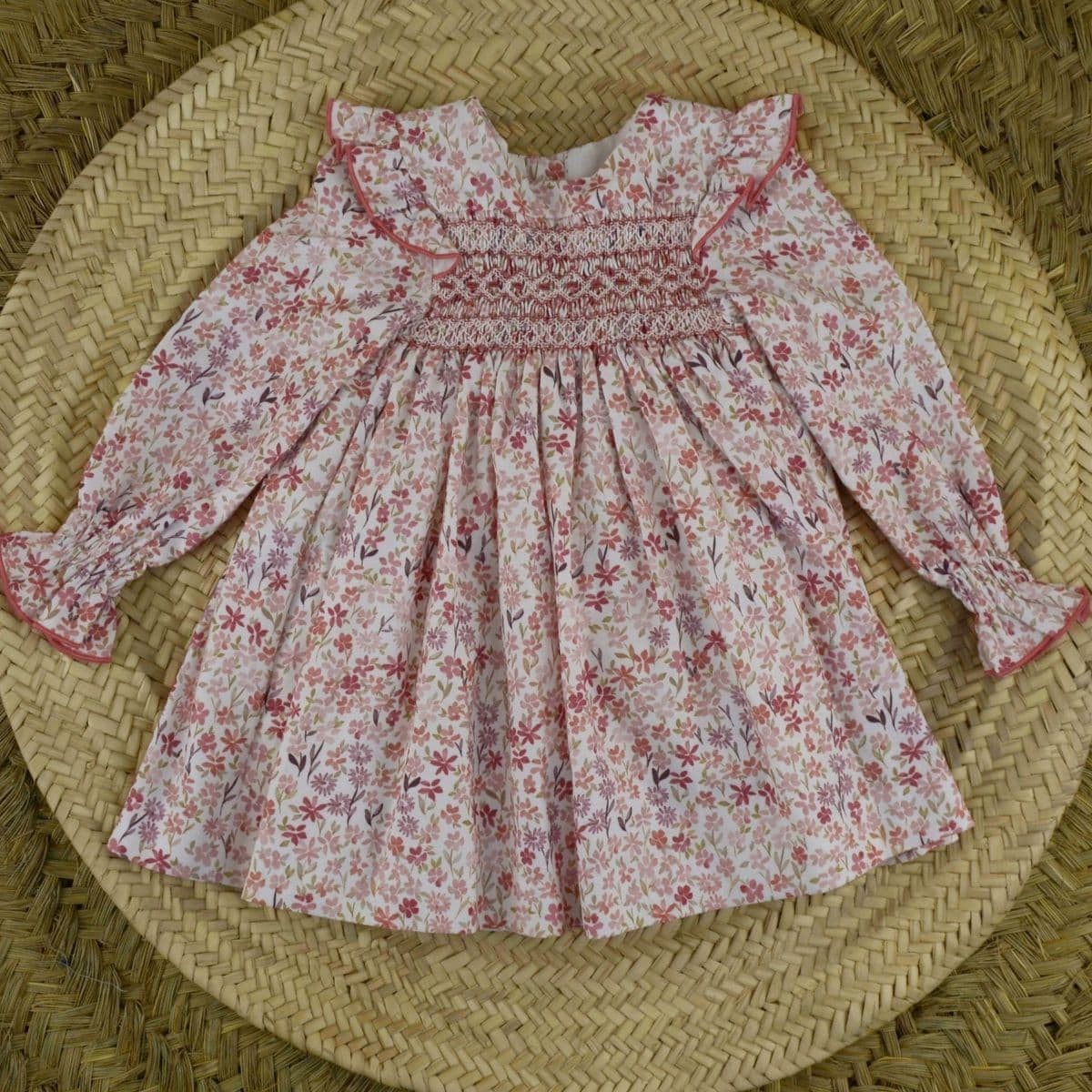 VESTIDO NIDO DE ABEJA DAHLIA ROSA