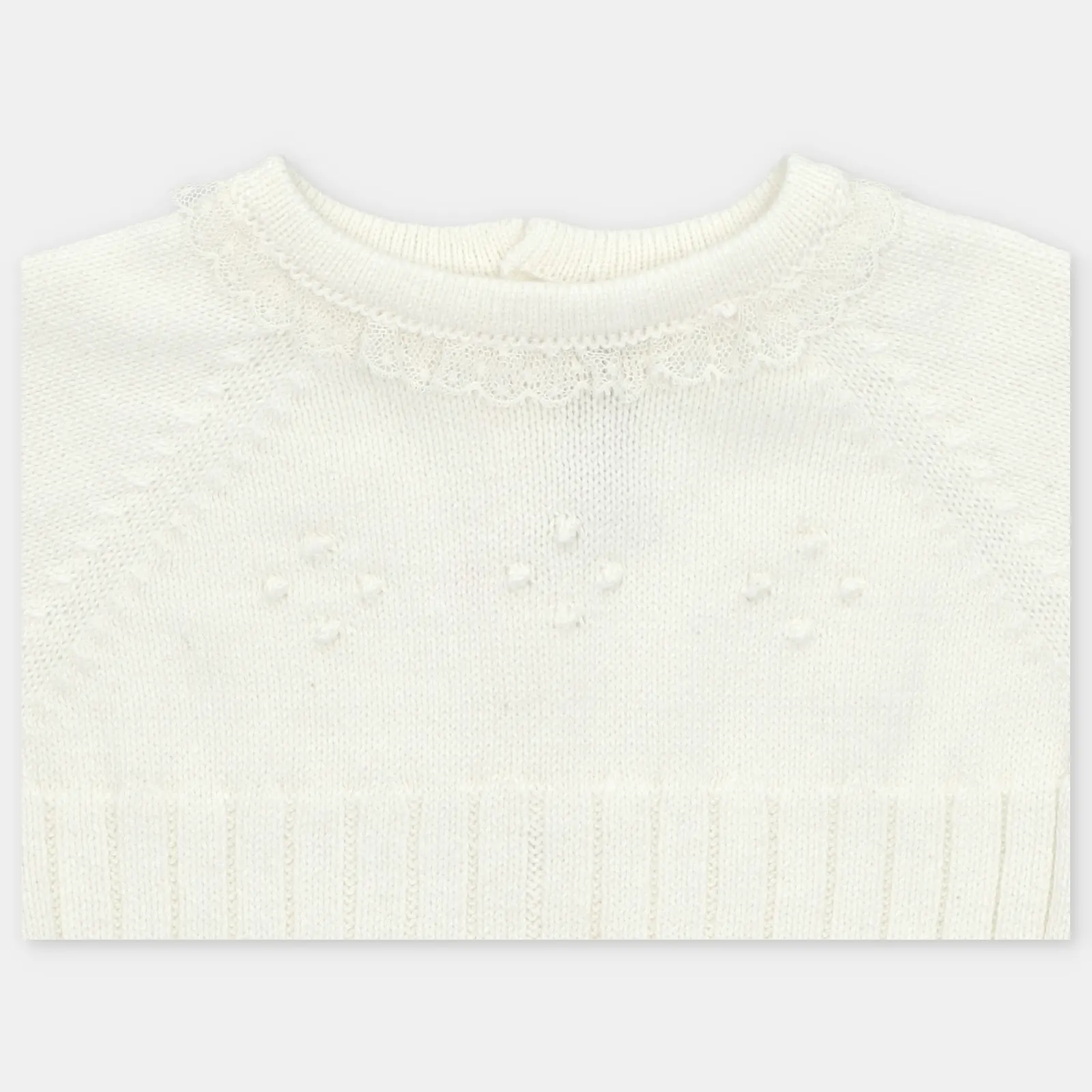 CONJUNTO PRIMERA PUESTA CON CAPOTA PUNTO VALENCIE UNISEX AMIEVA BLANCO ROTO