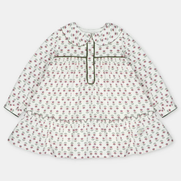 VESTIDO TELA NIÑA ABRÉS GRANATE