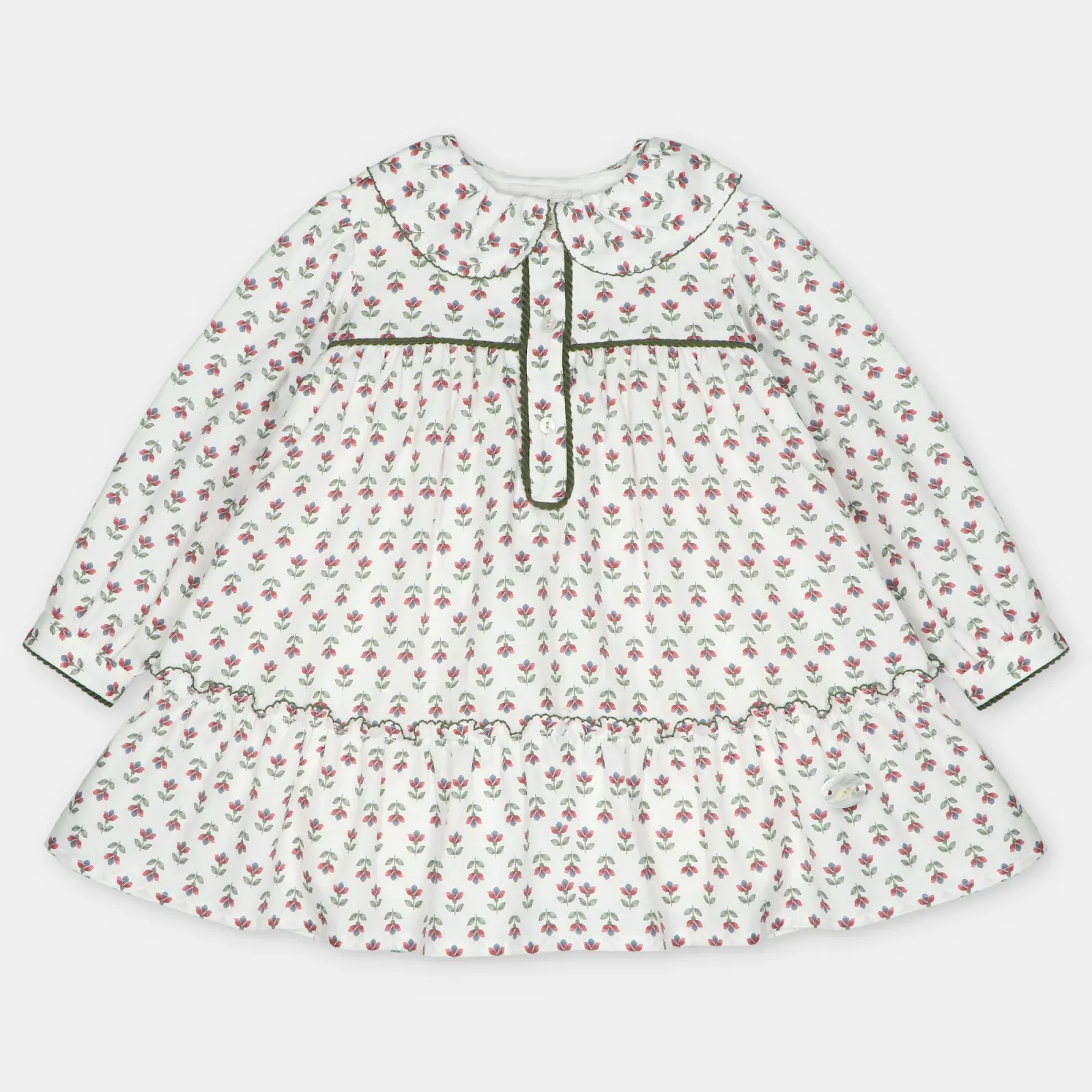 VESTIDO TELA NIÑA ABRÉS GRANATE