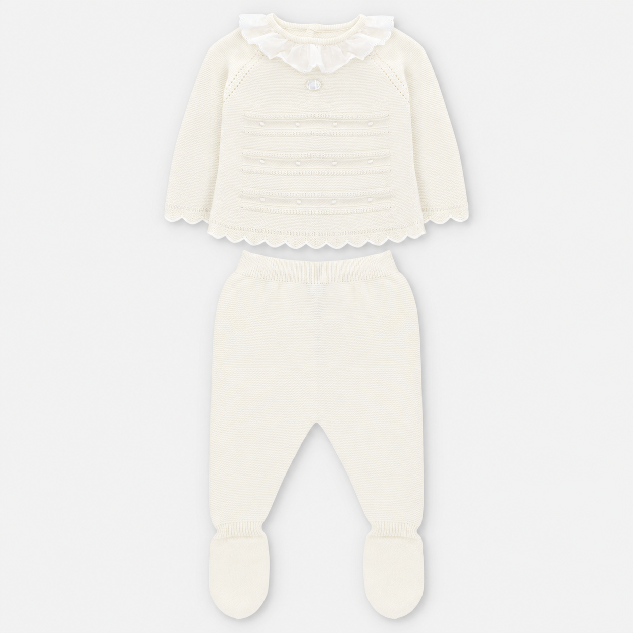 CONJUNTO PRIMERA PUESTA PUNTO NIÑA WINNIPEG BLANCO ROTO