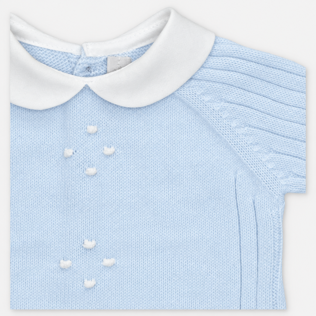 CONJUNTO PRIMERA PUESTA CON CAPOTA PUNTO UNISEX AMIEVA CELESTE BEBÉ