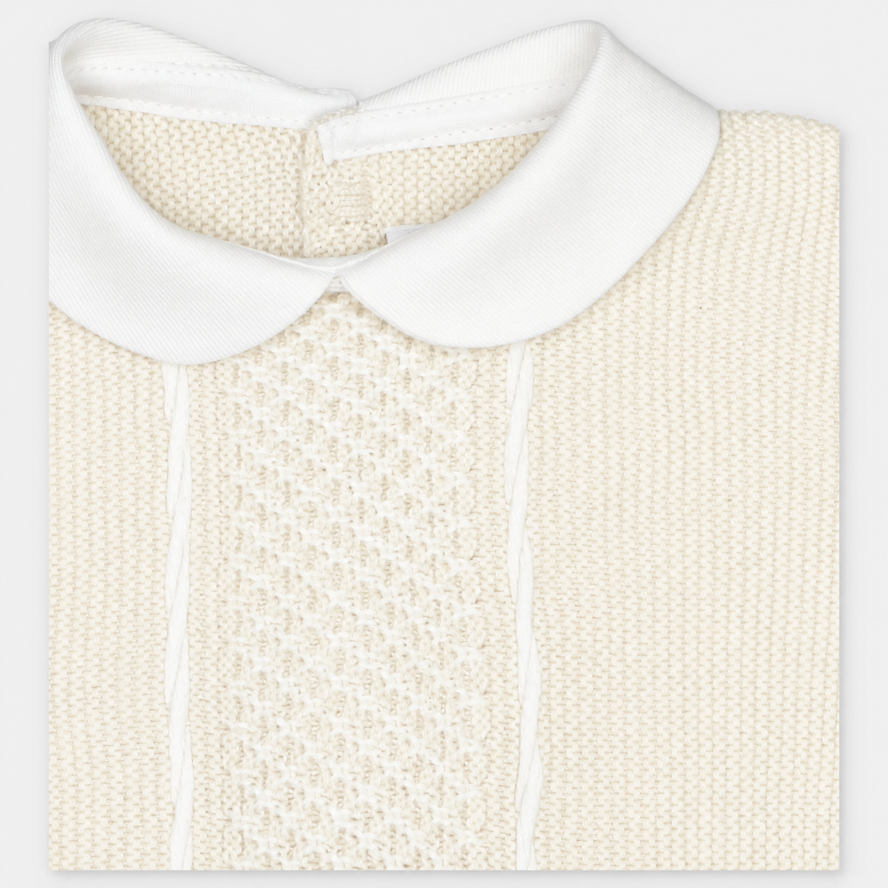 CONJUNTO PRIMERA PUESTA CON CAPOTA PUNTO NIÑO ALLER BLANCO ROTO