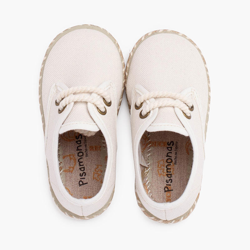 BLUCHER NIÑO LONA SUELA YUTE BICOLOR CRUDO