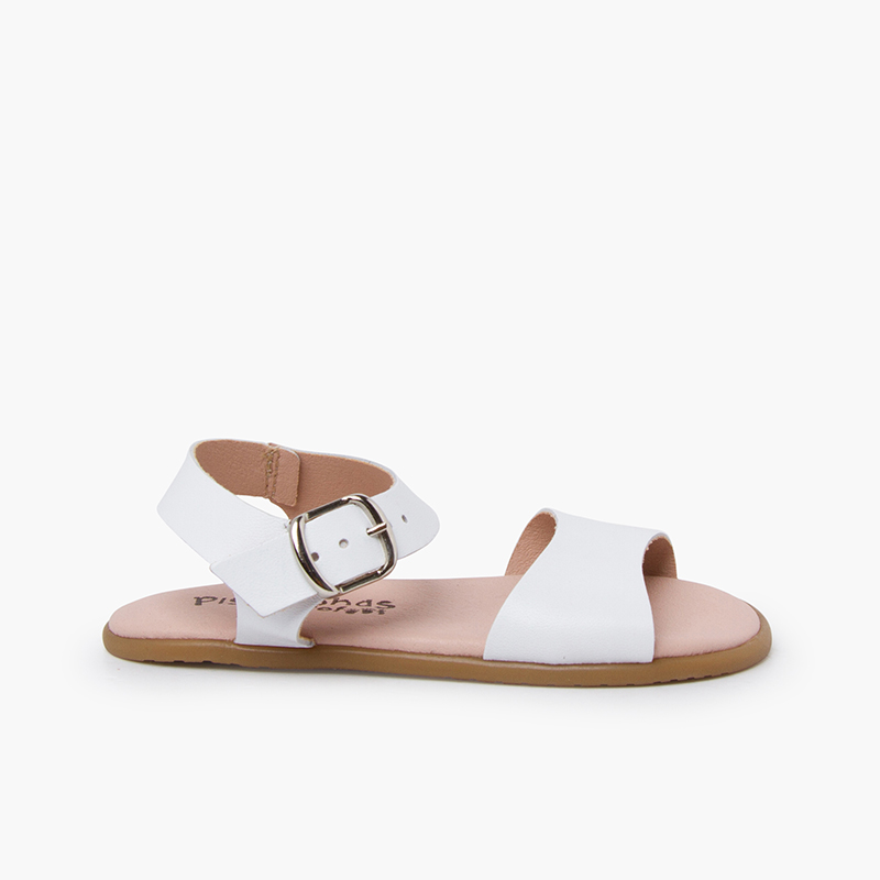 SANDALIAS BAREFOOT LISAS HEBILLA BLANCO