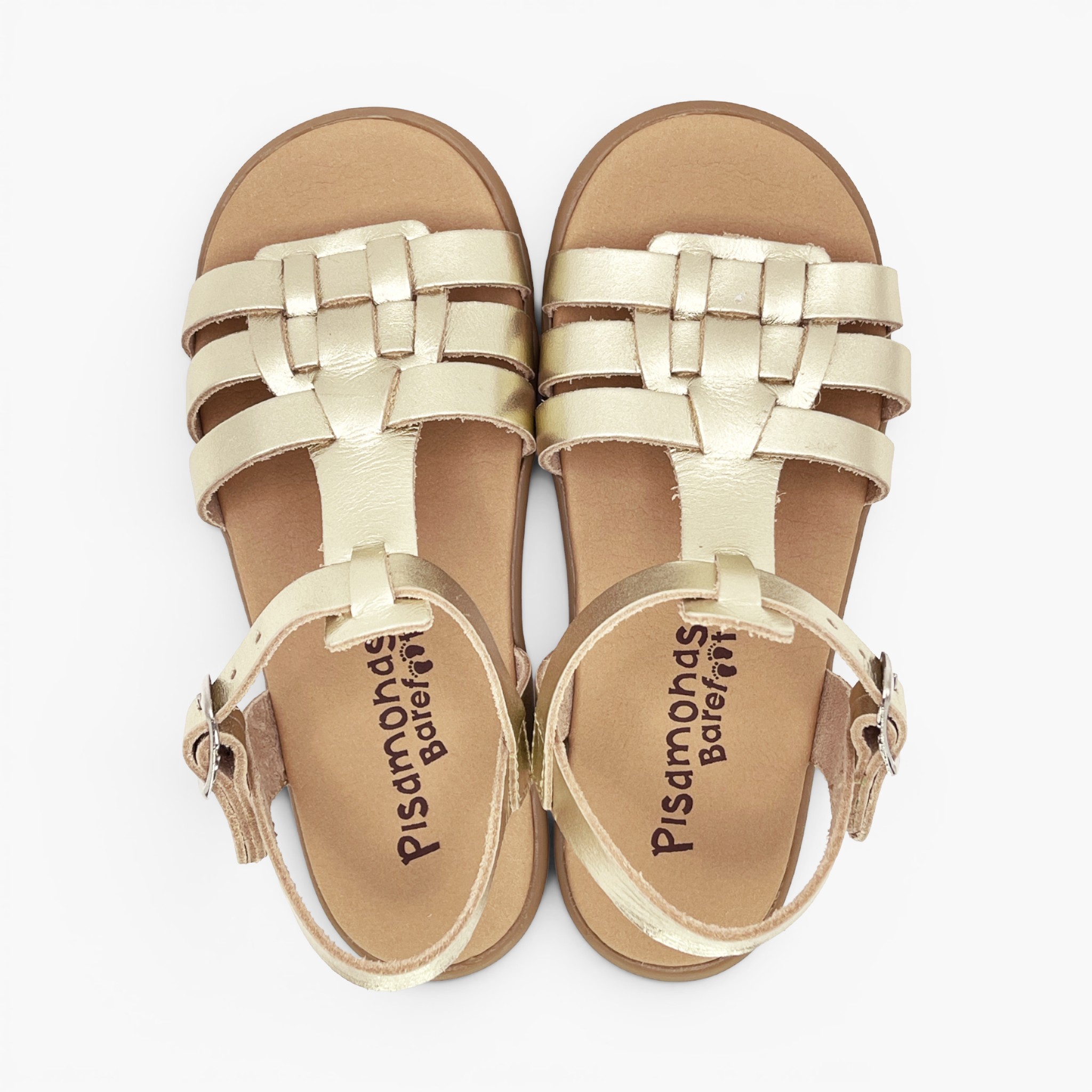 SANDALIAS BAREFOOT GLADIADOR NIÑA Y MUJER CHAMPAGNE