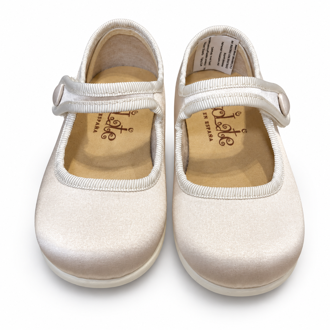 MERCEDITAS VELCRO BOTON SATEN BEIGE