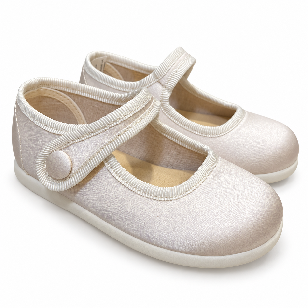 MERCEDITAS VELCRO BOTON SATEN BEIGE