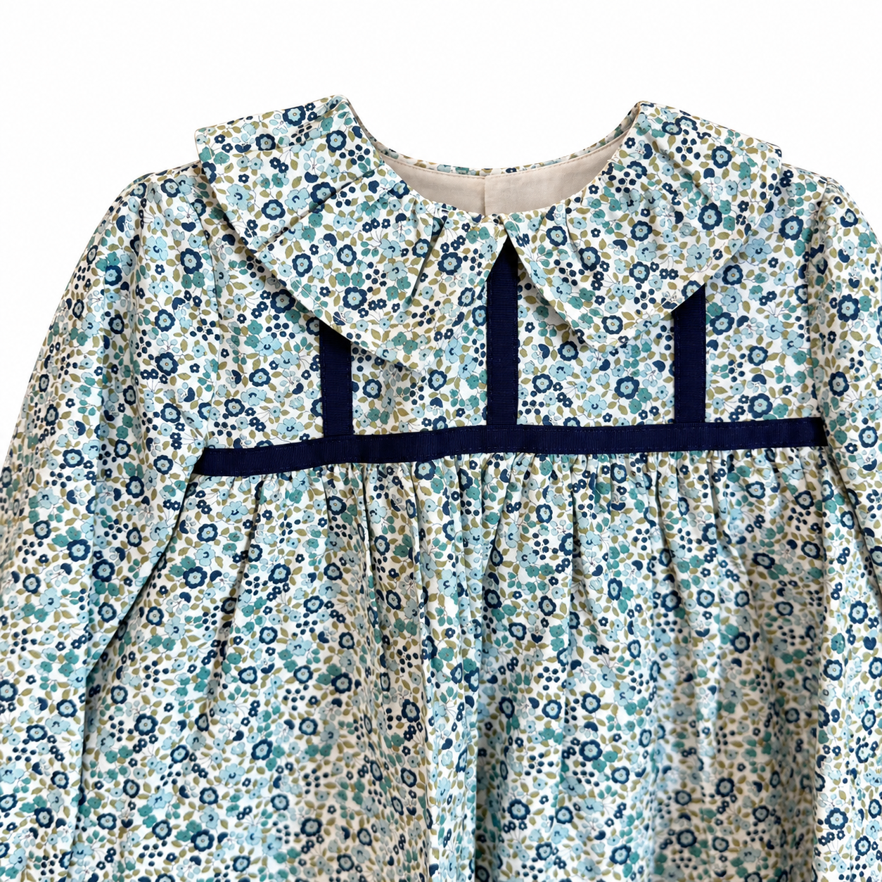 VESTIDO INFANTIL MANGA LARGA - ART. 5182 "FAMILIA COPENHAGUE" CELESTE EMPOLVADO